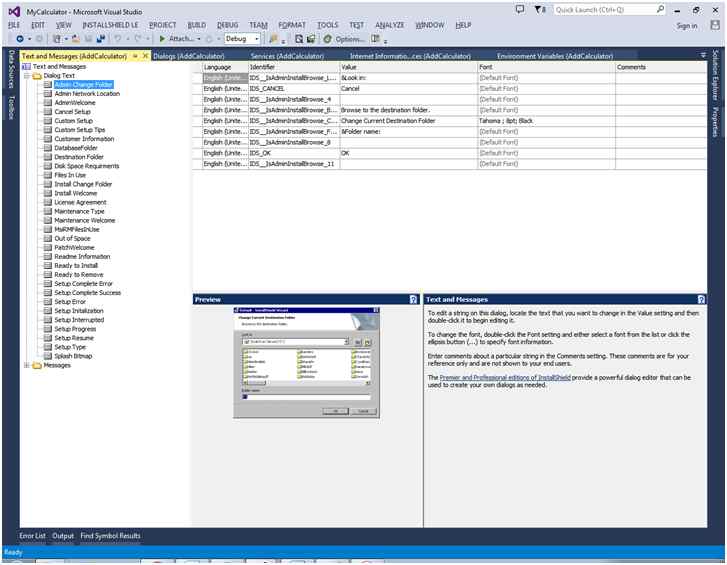 Text and Message section